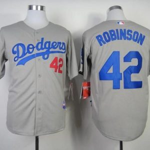 Los Angeles Dodgers #42 Jackie Robinson Grey Cool Base Stitched MLB Jersey