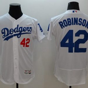 Los Angeles Dodgers #42 Jackie Robinson White Flexbase Collection Stitched MLB Jersey