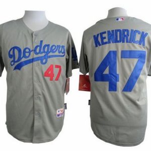 Los Angeles Dodgers #47 Howie Kendrick Grey Cool Base Stitched MLB Jersey