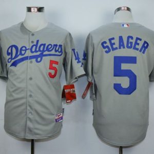 Los Angeles Dodgers #5 Corey Seager Grey Cool Base Stitched MLB Jersey