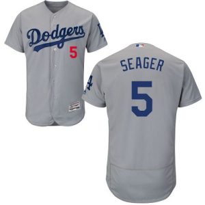 Los Angeles Dodgers #5 Corey Seager Grey Flexbase Collection Stitched MLB Jersey