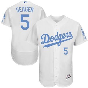 Los Angeles Dodgers #5 Corey Seager White Flexbase Collection 2016 Father's Day Stitched MLB Jersey