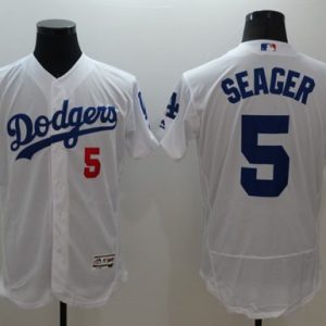 Los Angeles Dodgers #5 Corey Seager White Flexbase Collection Stitched MLB Jersey