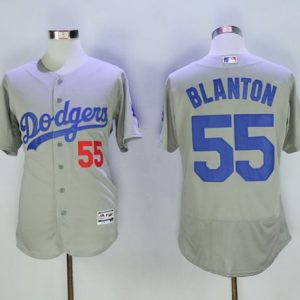 Los Angeles Dodgers #55 Joe Blanton Grey Flexbase Collection Stitched MLB Jersey