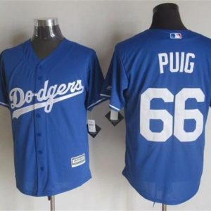 Los Angeles Dodgers #66 Yasiel Puig Blue New Cool Base Stitched MLB Jersey