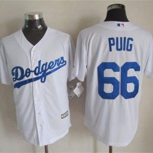 Los Angeles Dodgers #66 Yasiel Puig White New Cool Base Stitched MLB Jersey