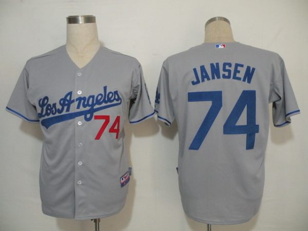 Los Angeles Dodgers #74 Kenley Jansen Grey Cool Base Stitched MLB Jersey