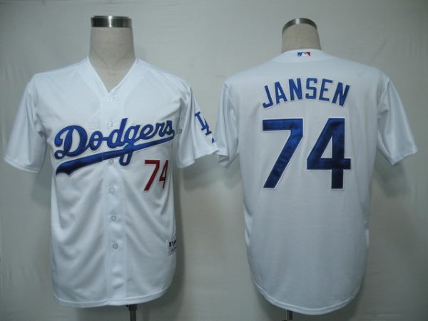 Los Angeles Dodgers #74 Kenley Jansen White Cool Base Stitched MLB Jersey