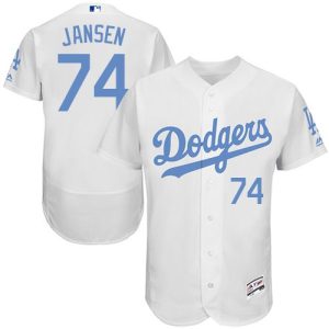 Los Angeles Dodgers #74 Kenley Jansen White Flexbase Collection 2016 Father's Day Stitched MLB Jersey