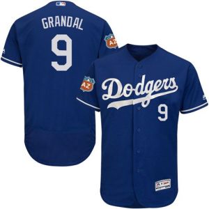 Los Angeles Dodgers #9 Yasmani Grandal Blue Flexbase Collection Stitched MLB Jersey