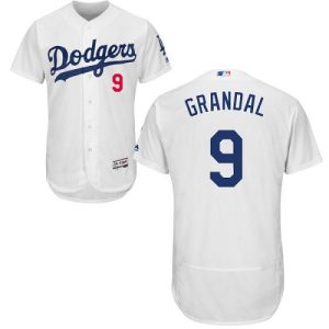 Los Angeles Dodgers #9 Yasmani Grandal White Flexbase Collection Stitched MLB Jersey