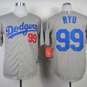 Los Angeles Dodgers #99 Hyun-Jin Ryu Grey Cool Base Stitched MLB Jersey