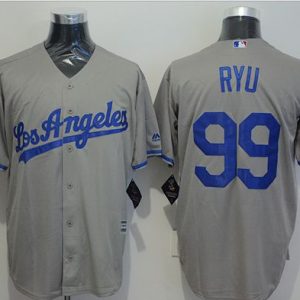 Los Angeles Dodgers #99 Hyun-Jin Ryu Grey New Cool Base Stitched MLB Jersey