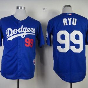 Los Angeles Dodgers #99 Hyun-Jin Ryu Light Blue Cool Base Stitched MLB Jersey