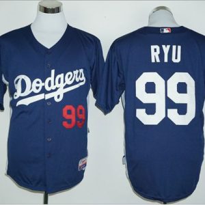 Los Angeles Dodgers #99 Hyun-Jin Ryu Navy Blue Cooperstown Stitched MLB Jersey