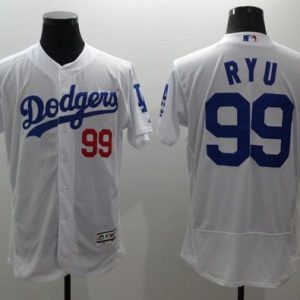 Los Angeles Dodgers #99 Hyun-Jin Ryu White Flexbase Collection Stitched MLB Jersey