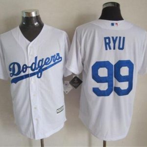 Los Angeles Dodgers #99 Hyun-Jin Ryu White New Cool Base Stitched MLB Jersey