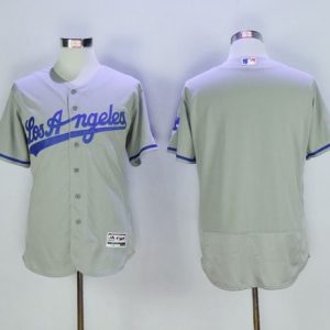 Los Angeles Dodgers Blank Grey Flexbase Collection Road Stitched MLB Jersey