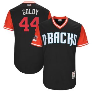 Men Arizona Diamondbacks #44 Paul Goldschmidt "Goldy" Majestic Black/Red 2018 Players' Weekend Stitched MLB Jersey