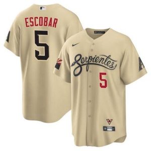 Men Arizona Diamondbacks #5 Eduardo Escobar 2021 Gold City Connect Cool Base Stitched MLB Jersey