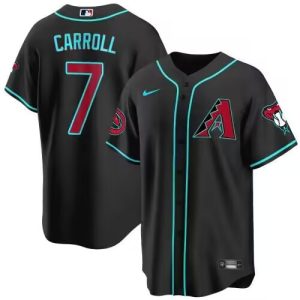 Men Arizona Diamondbacks #7 Corbin Carroll Black 2024 Cool Base Stitched Baseball Jersey