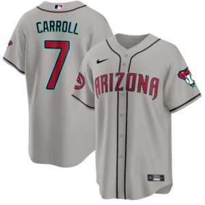 Men Arizona Diamondbacks #7 Corbin Carroll Gray 2024 Cool Base Stitched Baseball Jersey