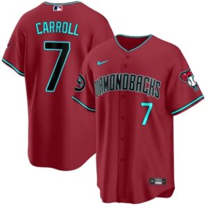 Men Arizona Diamondbacks #7 Corbin Carroll Red 2024 Cool Base Stitched Baseball Jersey