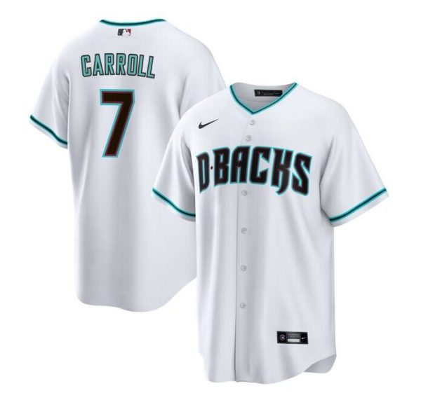 Men Arizona Diamondbacks #7 Corbin Carroll White Cool Base Stitched Baseball Jersey