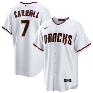 Men Arizona Diamondbacks #7 Corbin Carroll White Cool Base Stitched Baseball Jersey