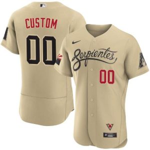 Men Arizona Diamondbacks Active Player Custom 2021 Gold City Connect Flex Base Stitched MLB Jersey