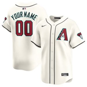 Men Arizona Diamondbacks Active Player Custom 2023/24 Cream Cool Base Stitched Baseball Jersey