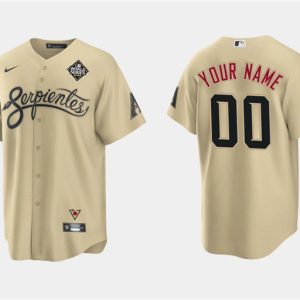 Men Arizona Diamondbacks Active Player Custom Gold 2023 World Series City Connect Cool Base Stitched Baseball Jersey