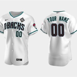 Men Arizona Diamondbacks Actve Player Custom White 2023 World Series Flex Base Stitched Jersey