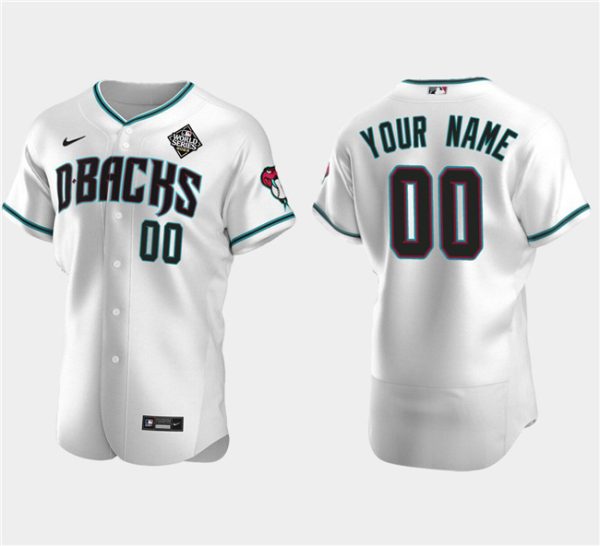 Men Arizona Diamondbacks Actve Player Custom White 2023 World Series Flex Base Stitched Jersey