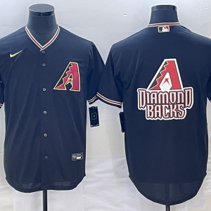 Men Arizona Diamondbacks Black Team Big Logo Cool Base Stitched Baseball Jersey