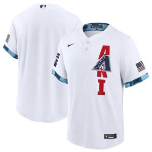 Men Arizona Diamondbacks Blank 2021 White All-Star Cool Base Stitched MLB Jersey