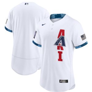 Men Arizona Diamondbacks Blank 2021 White All-Star Flex Base Stitched MLB Jersey