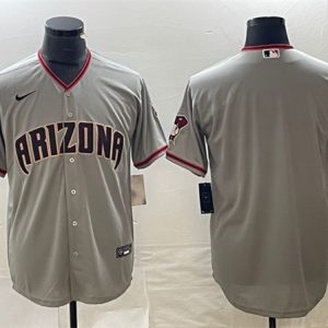 Men Arizona Diamondbacks Blank Gray Cool Base Stitched Baseball Jersey