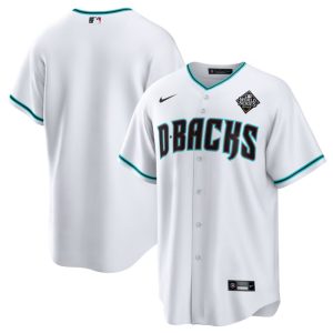 Men Arizona Diamondbacks Blank White White 2023 World Series Cool Base Stitched Baseball Jersey