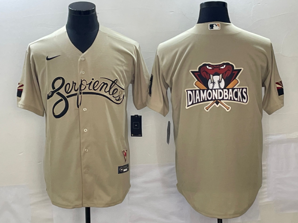 Men Arizona Diamondbacks Gold City Connect Team Big Logo Cool Base Stitched Baseball Jersey