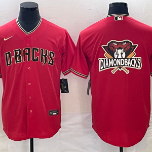 Men Arizona Diamondbacks Red Team Big Logo Cool Base Stitched Baseball Jersey