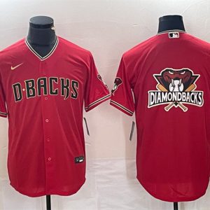 Men Arizona Diamondbacks Red Team Big Logo Cool Base Stitched Baseball Jersey