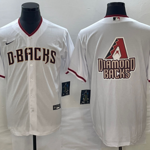 Men Arizona Diamondbacks White Team Big Logo Cool Base Stitched Baseball Jersey