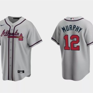 Men Atlanta Braves #12 Sean Murphy Gray Cool Base Stitched Baseball Jersey