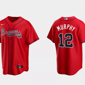 Men Atlanta Braves #12 Sean Murphy Red Cool Base Stitched Baseball Jersey