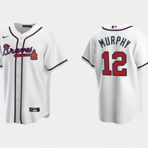 Men Atlanta Braves #12 Sean Murphy White Cool Base Stitched Baseball Jersey