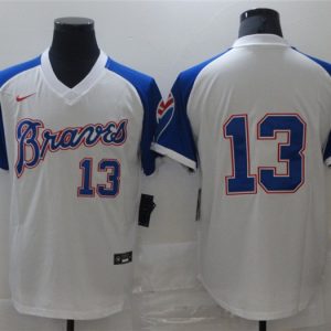 Men Atlanta Braves #13 Cool Base Stitched MLB Jersey