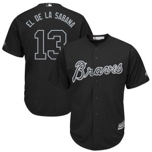 Men Atlanta Braves #13 Ronald Acuna Jr. "El de la Sabana" Majestic Black 2019 Players' Weekend Player Stitched MLB Jersey