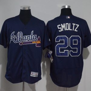 Men Atlanta Braves #29 John Smoltz Navy Flexbase Stitched MLB Jersey