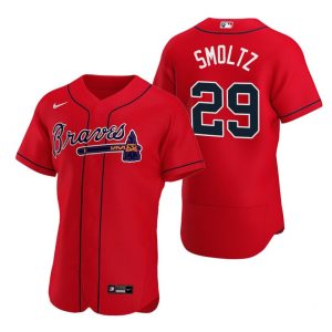 Men Atlanta Braves #29 John Smoltz Red Flex Base Stitched MLB Jersey